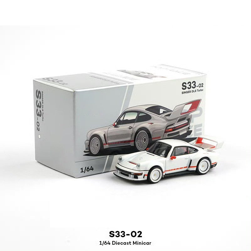 Novidade em Estoque 1:64 S33-02 Poprace Porshce Singer Dls Turbo Study Miniatura em Liga Fundida S29-01 Brinquedo Carro de Corrida Porshce