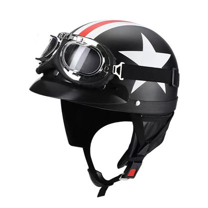 Capacete de motocicleta, equipamento de segurança para proteção de pilotagem de snowmobile masculino e feminino, capacete retrô elegante,