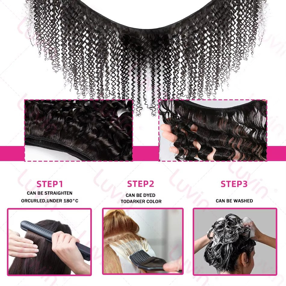 Pacotes de Cabelo Humano Ondulado Profundo de 32 36 40 Polegadas Cabelo Brasileiro Remy Virgem para Mega Hair Cacheado 1/2/3/4 Pacotes de Mega Hair com Preços Promocionais