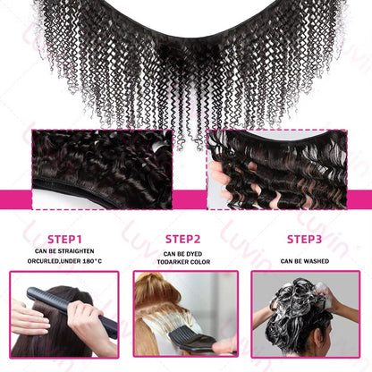 Pacotes de Cabelo Humano Ondulado Profundo de 32 36 40 Polegadas Cabelo Brasileiro Remy Virgem para Mega Hair Cacheado 1/2/3/4 Pacotes de Mega Hair com Preços Promocionais