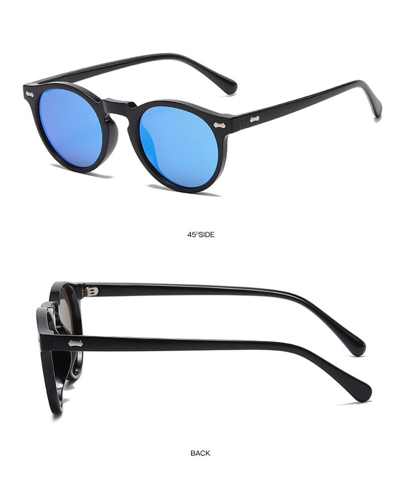 Óculos de Sol Redondos Retrô Masculinos Femininos Pequenos Moda Polarizados Óculos de Sol para Homens e Mulheres Óculos de Condução Estilo Vintage Literário