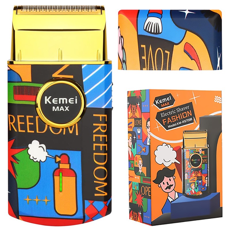 Kemei Single Blade Electric Shaver For Men Beard Stubble Wet Dry Electric Razor Washable Facial Shaving Machine Rechargeable Usb