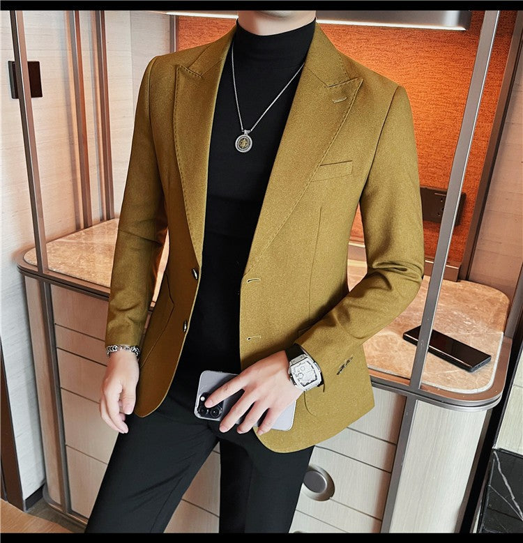 Blazer Jackets Men's Clothing High Quality Autumn Winter Thick Warm Mens Jackets And Coats Business Formal Wear Slim Fit Blazers