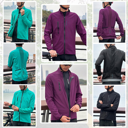 WOSAWE Mens Cycling Windproof Jacket Ultralight Windbreaker MTB Road Bike Vest Water Resistant Long Jersey with 2 way YKK zipper