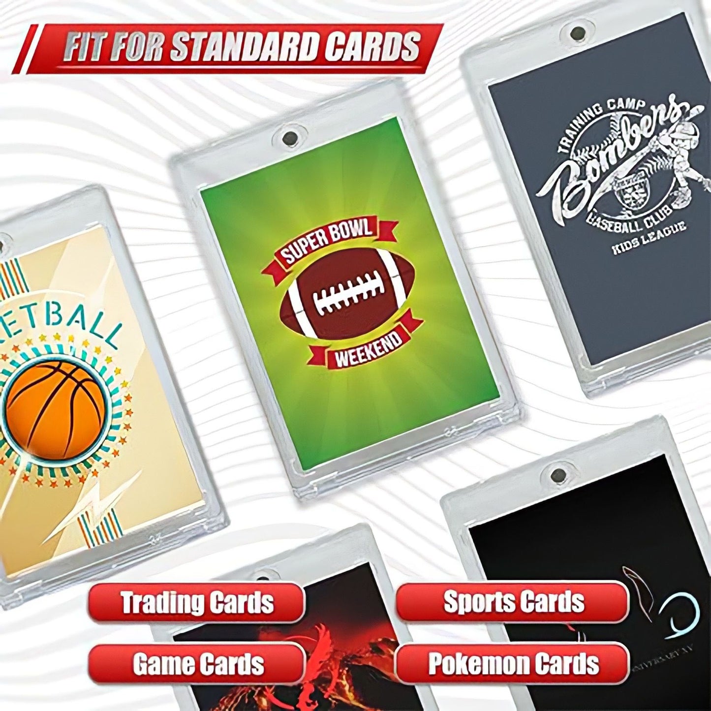 35PT Magnetic Card Holder Set Caixa Expositora Adequada para Cartas Colecionáveis de YuGiOh Pokémon Jogo Esporte Protetor de Acrílico Rígido Brinquedo