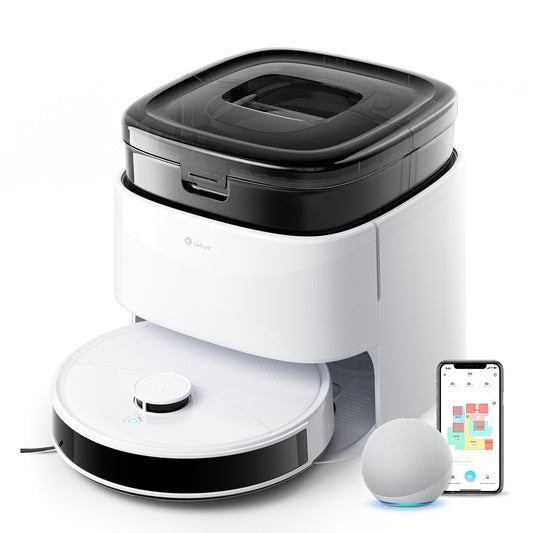 Robô Aspirador Lefant M3M3L, Robô Aspirador e Passa Pano, Sucção de 12000Pa, Escovas Anti-Embaraço, Mop Duplo Giratório, Lavagem e Secagem Automática do Mop