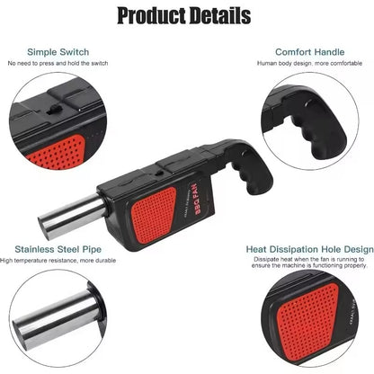 Handheld outdoor barbecue electric blower(no battery),portable carbon point assistant,camping and family gathering cooking tool