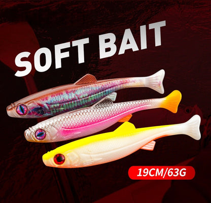 Isca Macia Grande Olho de Peixe 3D 19cm/63g Alta Resiliência Isca Falsa Artificial Adequada para Pesca de Barco e Pesca Marinha Isca Macia