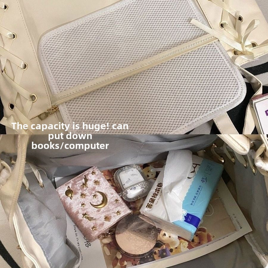 New Original Spicy Girl Cool Ita Bag Large Capacity Transparent Pain Layer Crossbody Bag Love Chain Ulzzang Shoulder Bag Handbag