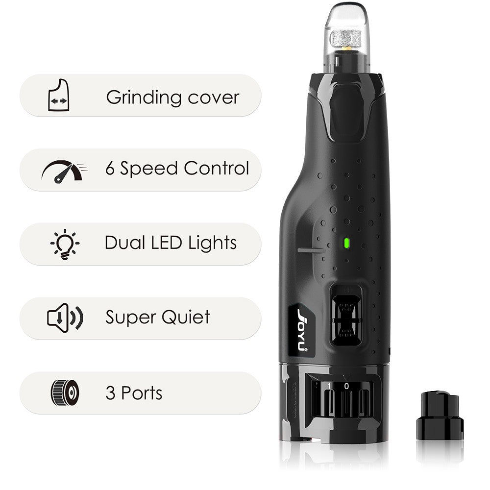 Dog Nail Grinder Dustproof with 2 LED Light - Super Quiet Powerful 6-Speed Nail Trimmer File for Small Medium Large Dogs dog acc