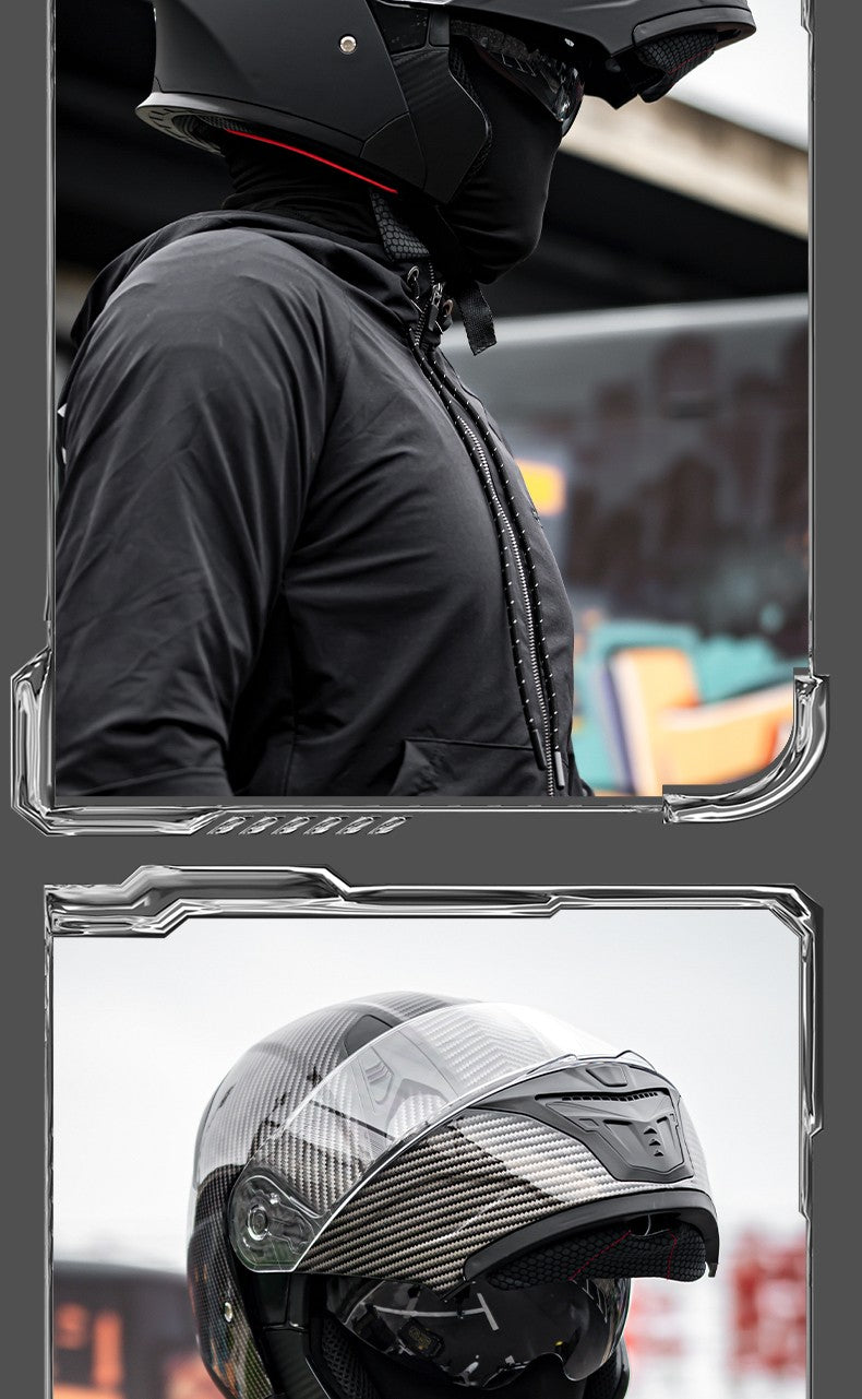 AD Capacete integral descoberto para homens, outono e inverno, quente, para motociclismo, indispensável