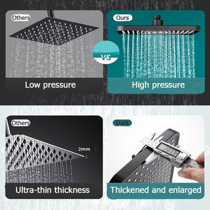 New 30cm Large Size High Pressure Overhead Rain Shower Head Large Flow Booster Rain Shower Head 360° Rotation Water Saving