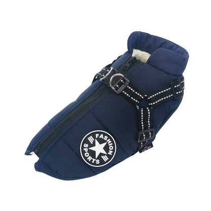 Jaqueta de Inverno Quente para Cães Grandes com Peitoral Impermeável, Casaco para Cães Grandes, Labrador, Chihuahua, Bulldog Francês, Roupas para Cães ao Ar Livre