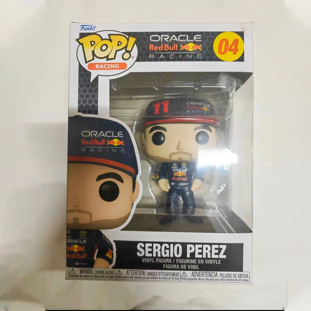 Red Bull Racing Team Ação de Corrida Funko Pop Max Verstappen Ornamento Senna Modelo Brinquedos Perez Decoração Coleção Boneca Presentes