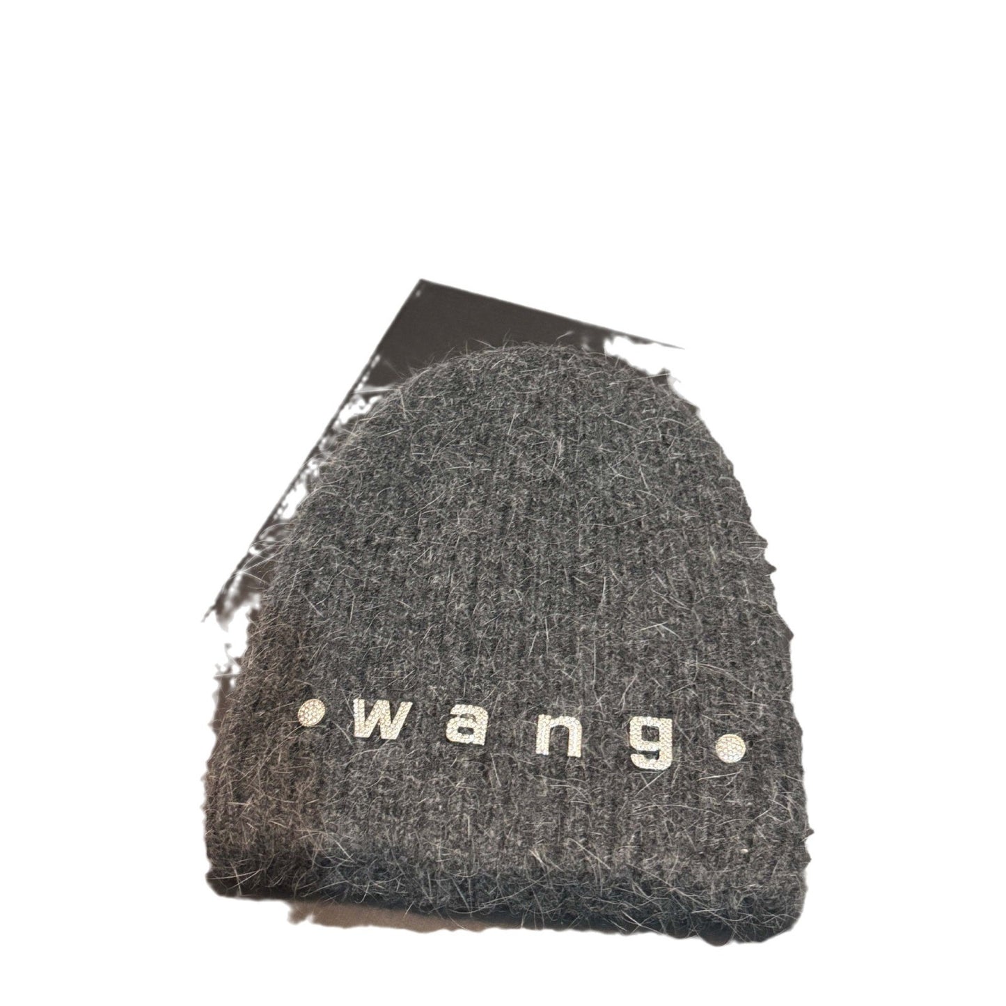 Simple Rabbit Hair Knitted Beanie for Women Outdoor Winter Warm Hat with Ear Flaps Basic Stretchable Skull Cap