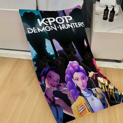 Kpop D-demon Hunters Microfiber Beach Towel Absorbent Quick Dry Soft Yoga Swimming Resort Mountain Climbing Towel
