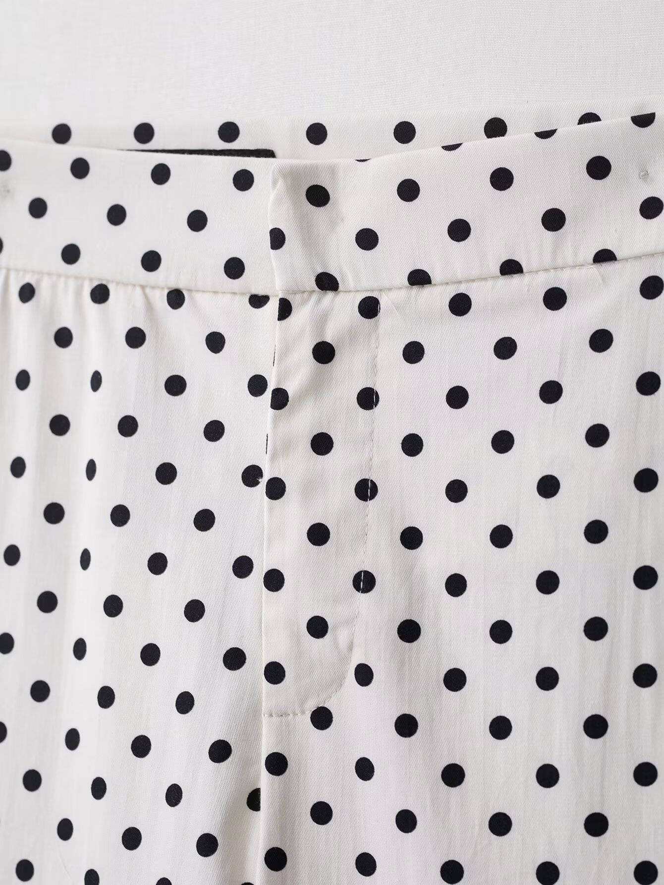 HH Woman Autumn Long Sleeves Turtleneck Zipper With Pockets Drawstring Casual Coats Women Fashion Polka Dot Printed Jacket