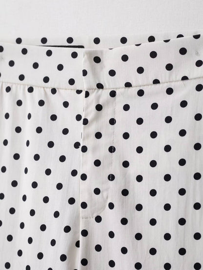 HH Woman Autumn Long Sleeves Turtleneck Zipper With Pockets Drawstring Casual Coats Women Fashion Polka Dot Printed Jacket