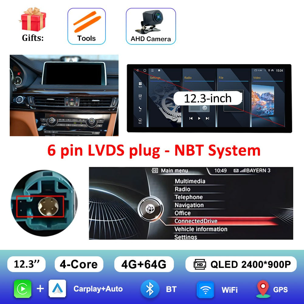 para BMW X5 F15 X6 F16 2014 - 2018 Sistema NBT/EVO Rádio Multimídia para Carro Android 15 GPS Navegação 4G BT Carplay Auto Ferramentas