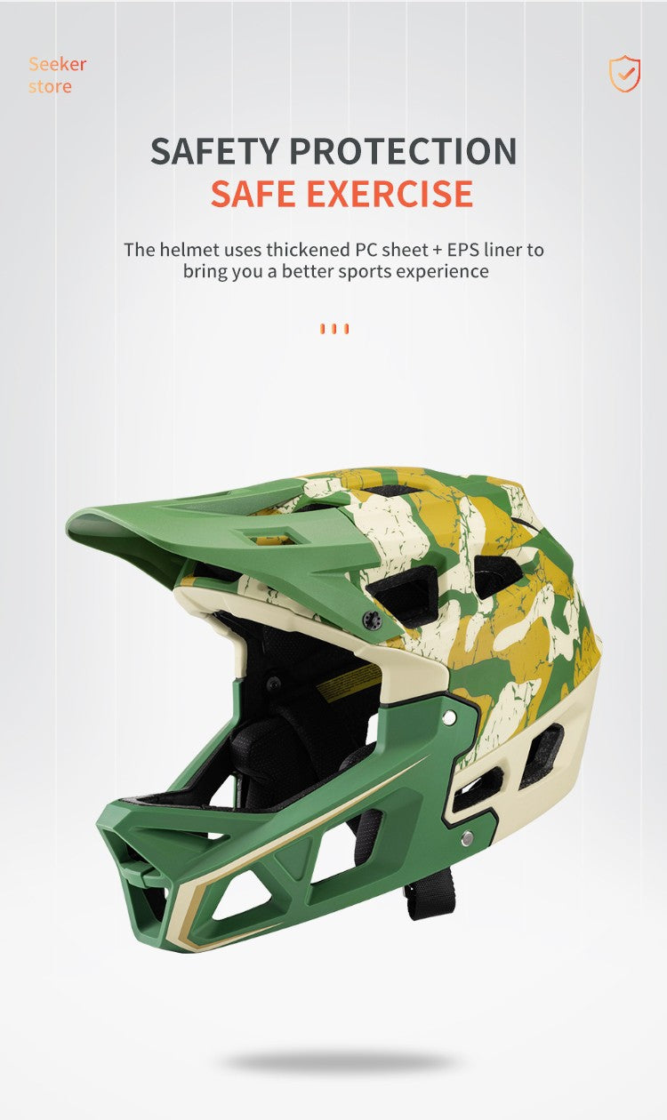 Seeker MTB adult Helmet Outdoor Off-road Helmet Racing Downhill Men Women Camouflage Full Helmet Bicycle Riding Safety Helmets