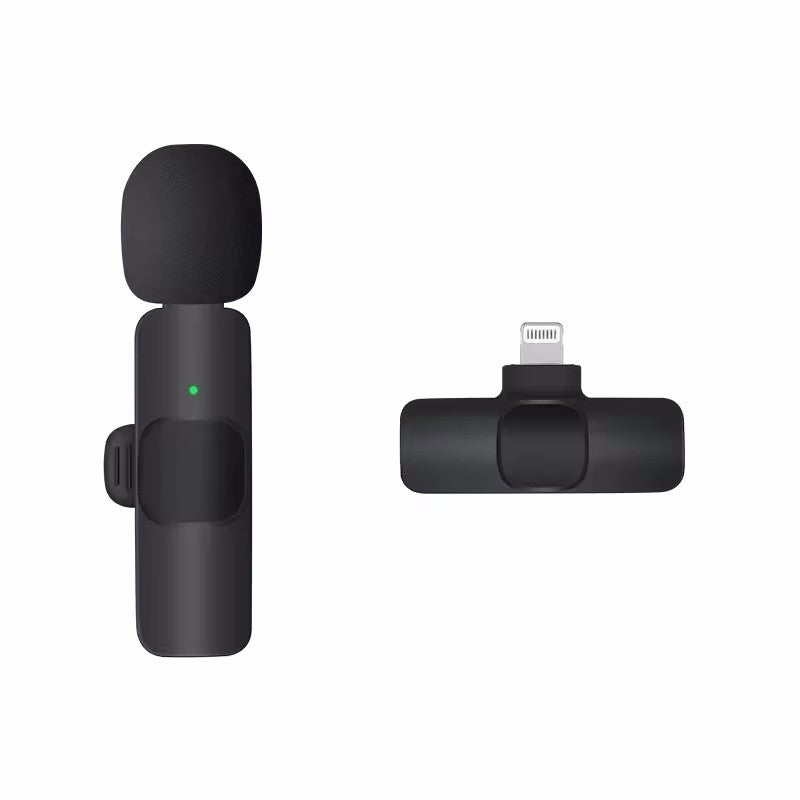 Basix Microfone de Lapela Sem Fio 2.4G Portátil para Gravação de Áudio e Vídeo Mini Microfone para iPhone Android Transmissão ao Vivo Jogos Telefone