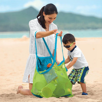 2PCS Beach Toys Mesh Bag Large Mesh Sand-Away Portable Tote With Convenient Hanging Hole Breathable Foldable Storage For Toys