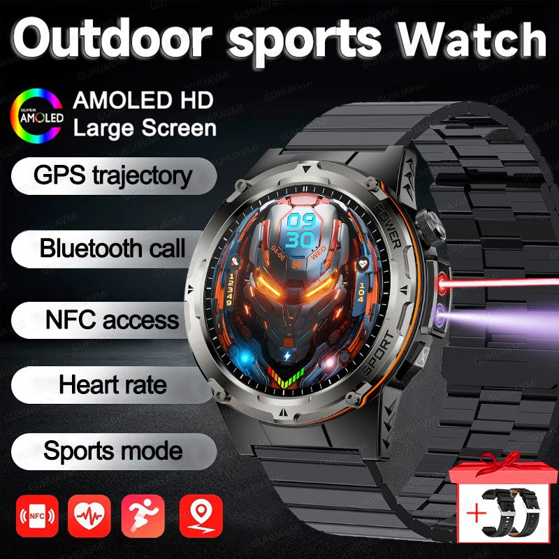 2026 Popular Outdoors GPS Sports Smart Watch Masculino Tela AMOLED Bússola à Prova D'água 500mAh NFC Chamada HD Smart Watch Para Homens T-REX 3