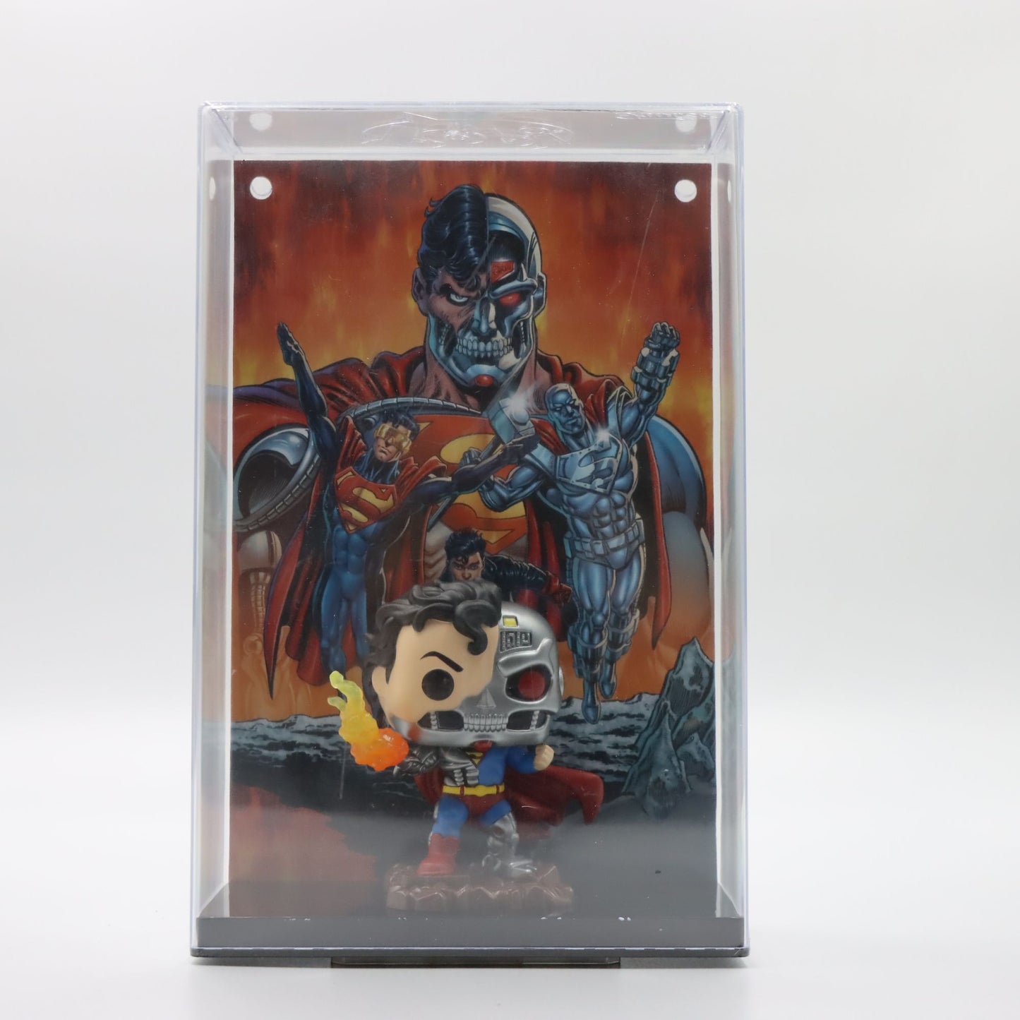 Boneco Original Funko POP DC Comic Cover Cyborg Superman Action Anime Figure 85º Aniversário Coleção Vinil Modelo Brinquedo de Presente para Crianças