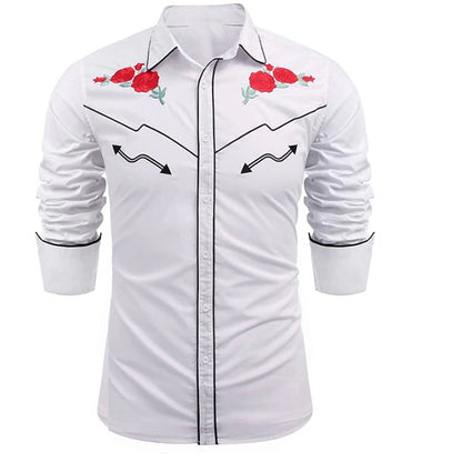Top Men's Shirt Western Tribal Ethnic Style Designer Design Rose High Quality Luxury Men Sports Leisure Outdoor Party 2023 New