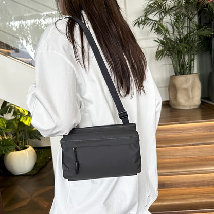 Fashion Leisure Nylon Shoulder Bag Solid Color Waterproof Cross-body Unisex Messenger Bag for Men And Women