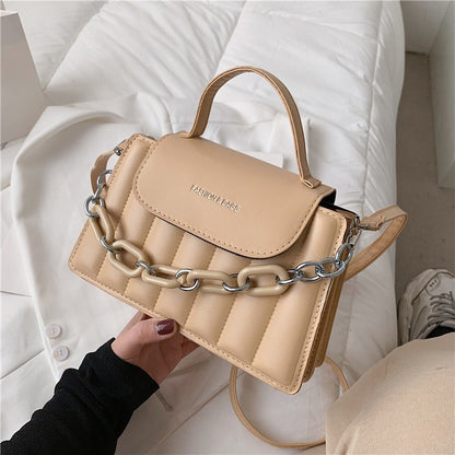 New Chains Shoulder Bag Women Solid Color Crossbody Bag Designer Messenger Handbag and Purse Luxury Top-handle Bag feminina