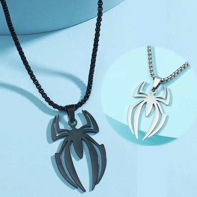 Colar Cosplay com Pingente de Aço Inoxidável Masculino Logotipo de Homem-Aranha de Super-Herói Corrente Gargantilha Acessórios de Joias Presente