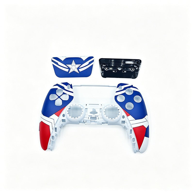 For PS5 Controller Shell, Mecha Style Custom Faceplate Cover with Touchpad Replacement for BDM-10/020/030/040/050