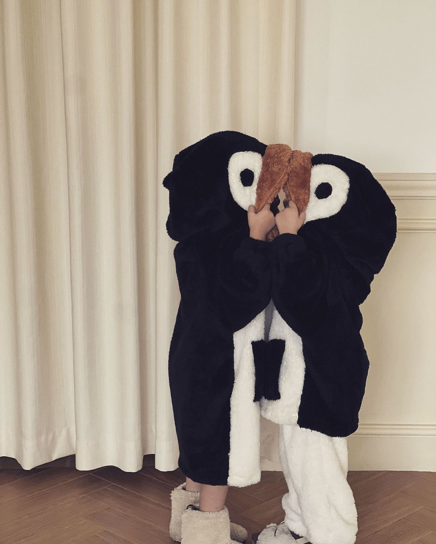 2025 Winter Infants Toddlers Pajamas Set Penguin Style Children's Warm Thicken Flannel Sleepwear Soft Loose 2 Pcs Suit Plush Pjs