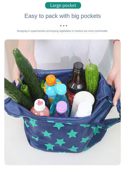 Reusable Foldable Supermarket Shop Large Folding Shopping Bag Easy to Carry Eco-friendly Big Capacity Eco Storage Handbag