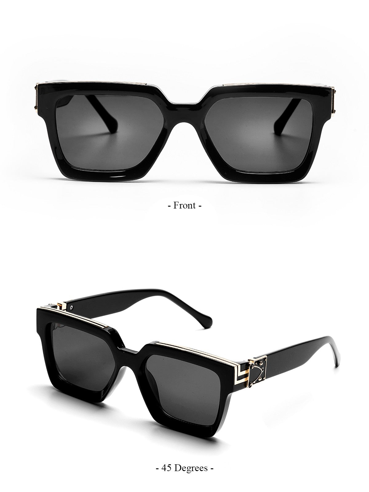 Ruiao Retro Black Millionaire Shades Luxury Sunglasses 2025 For Men Designer Famous Brand Square Sun Glasses Man Women Sunglass