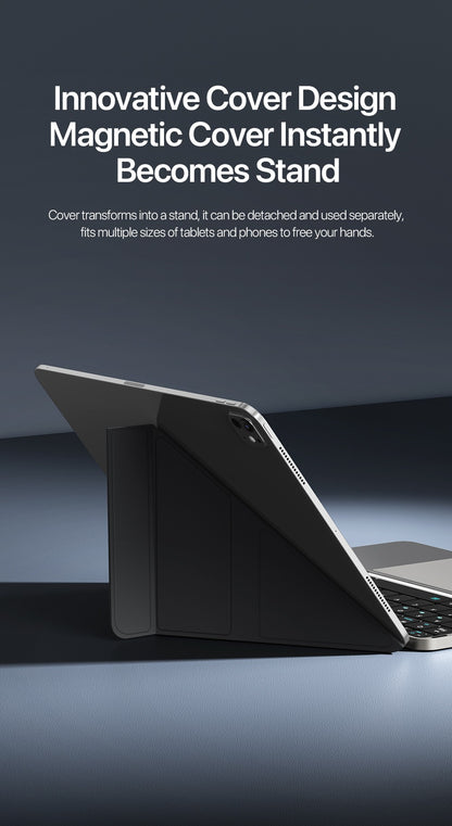 Teclado dobrável Bluetooth 5.0 DUX DUCIS com Touchpad e suporte de telefone para celulares, tablets e PCs com iOS, Android, Windows e Mac