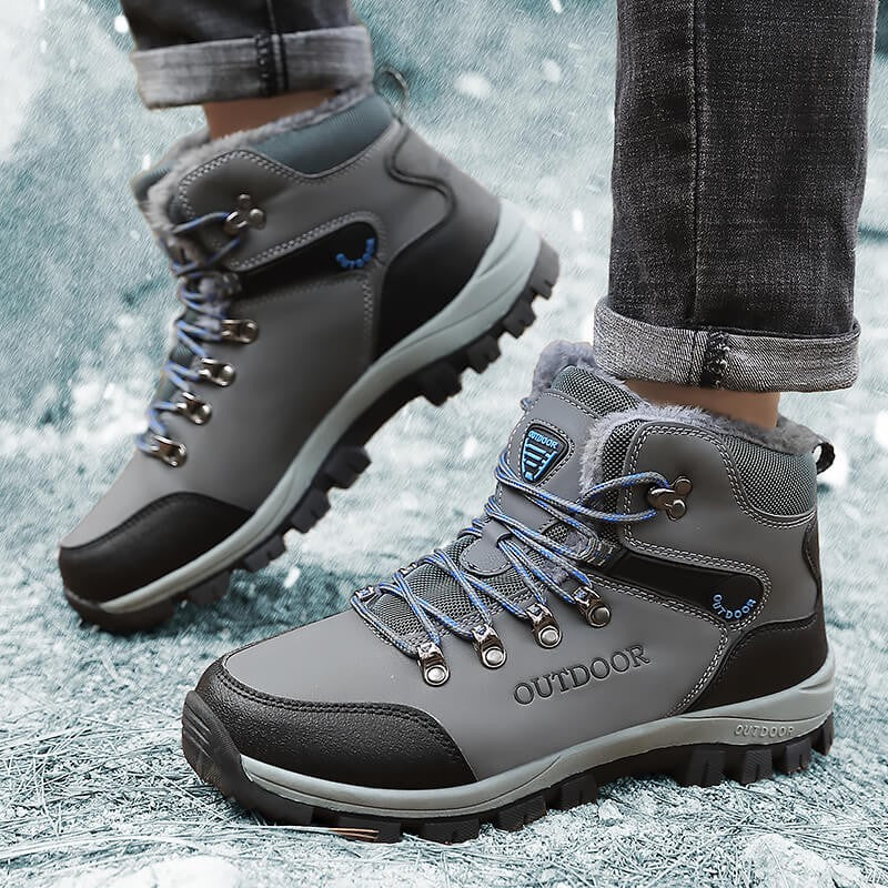 Men's Casual Sneaker Outdoor Sports Men Boots for Men Shoes Comfortable Warm Outdoor Hiking Shoes with Short Plush Men's Shoes