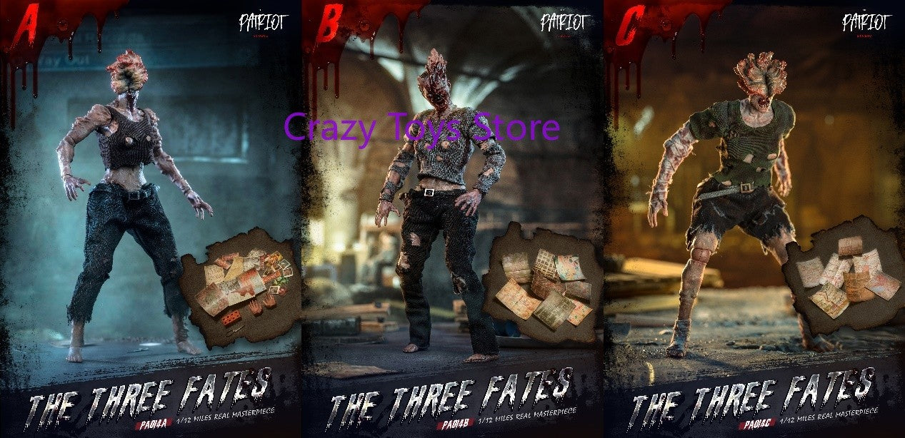 Em Estoque Patriota The Last of Us Clicker Três Destino Zumbi 1/12 Manto de Pano Boneco de Ação Brinquedo de Presente Série Coleção