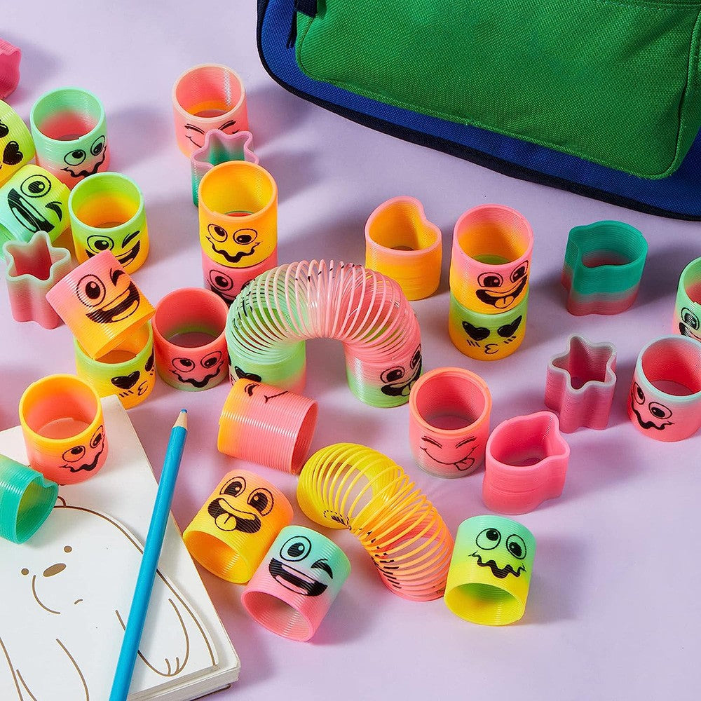 10/30PCS Rainbow Magic Spring Round Toys Gradient Fingertip Coil Fun Children's Toys Party Gifts