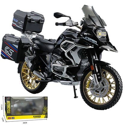 1:10 R1250GS Adventure Moto de Liga Leve Die Cast Modelo de Veículo Coleção Som e Luz Off Road Motocicleta Brinquedos Carro