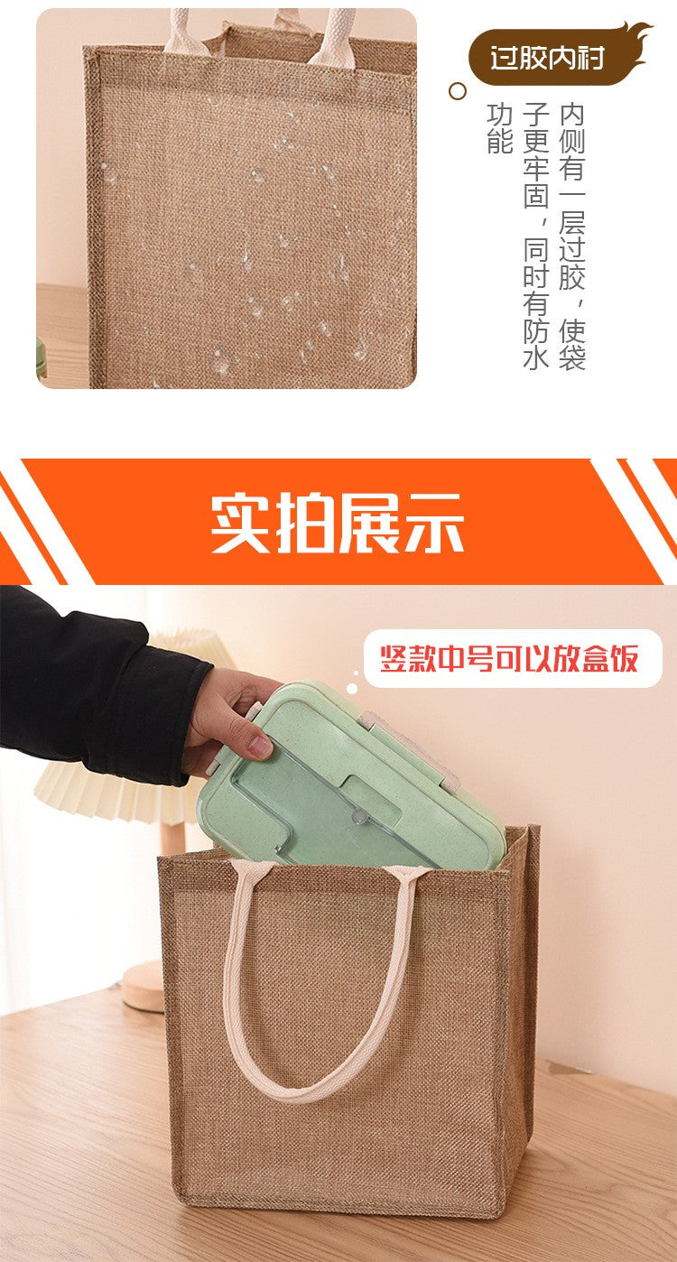 Linen Bag Hand-painted Cotton Sacks Jute Portable Imitation Sacks Linen Bags Shopping Bags Laminated Bags