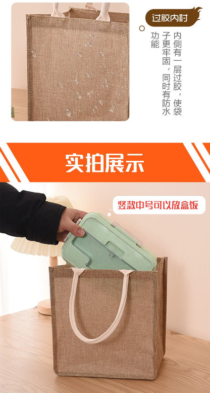 Linen Bag Hand-painted Cotton Sacks Jute Portable Imitation Sacks Linen Bags Shopping Bags Laminated Bags