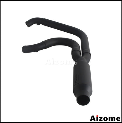 Motorcycle Racing 2-in-1 Exhaust Muffler 2.2" TIG Welded For Harley Dyna Fat Bob Street Bob Low Rider Super Wide Glide 2006-2017