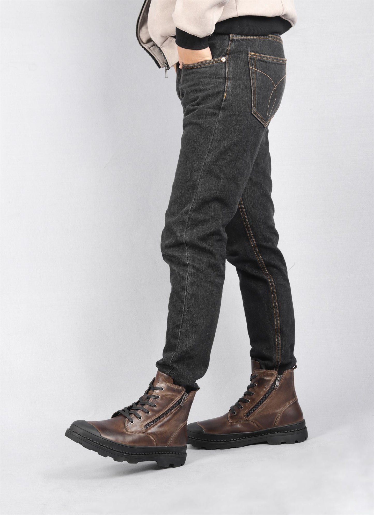 Botas Masculinas de Couro Legítimo Natural Feitas à Mão Estilo Retrô para o Inverno #9550