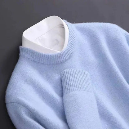 Men's Wool Cashmere Sweater O-Neck Pullovers Knitted Sweaters Autumn Winter Long Sleeve High-End Jumpers Tops Knitwear Male 3XL