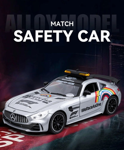 1:24 GTR F1 Segurança 300SL Carro Esportivo Modelo Brinquedo Liga Fundido Som Luz Amortecedor Modelos de Veículos em Miniatura Coleção Presente
