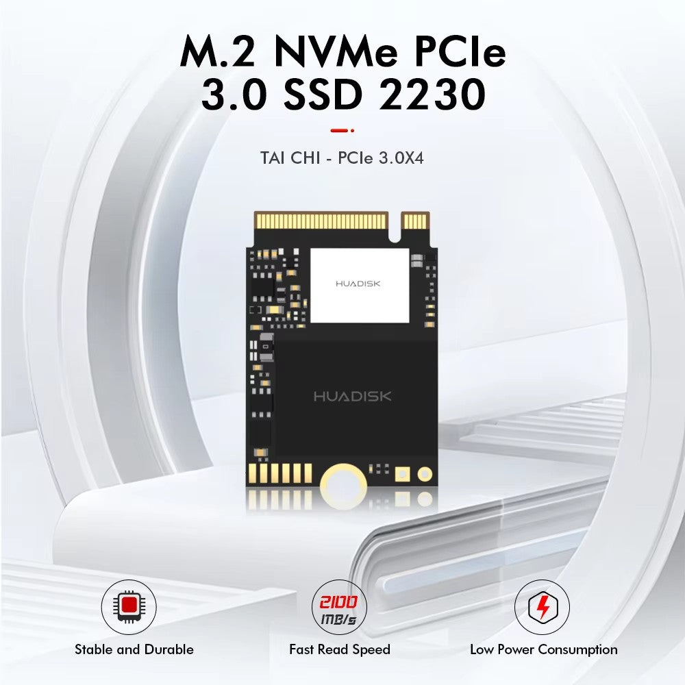 SSD NVMe HUADISK M.2 2230 256GB 512GB 1TB PCIe3.0, para Steam Deck Microsoft Surface ProX/Pro7 ROG ALLY, substituição de SSD