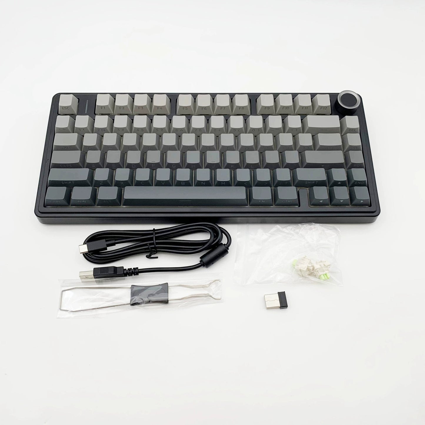 Teclado Mecânico Gamer AULA F75 RGB Layout 75% Personalizado Gravação Lateral Montagem Gasket 80 Teclas Keycaps PBT Gradiente