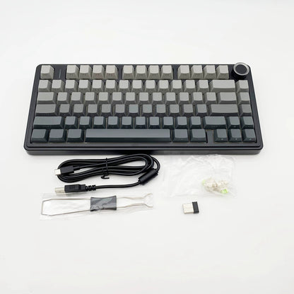 Teclado Mecânico Gamer AULA F75 RGB Layout 75% Personalizado Gravação Lateral Montagem Gasket 80 Teclas Keycaps PBT Gradiente